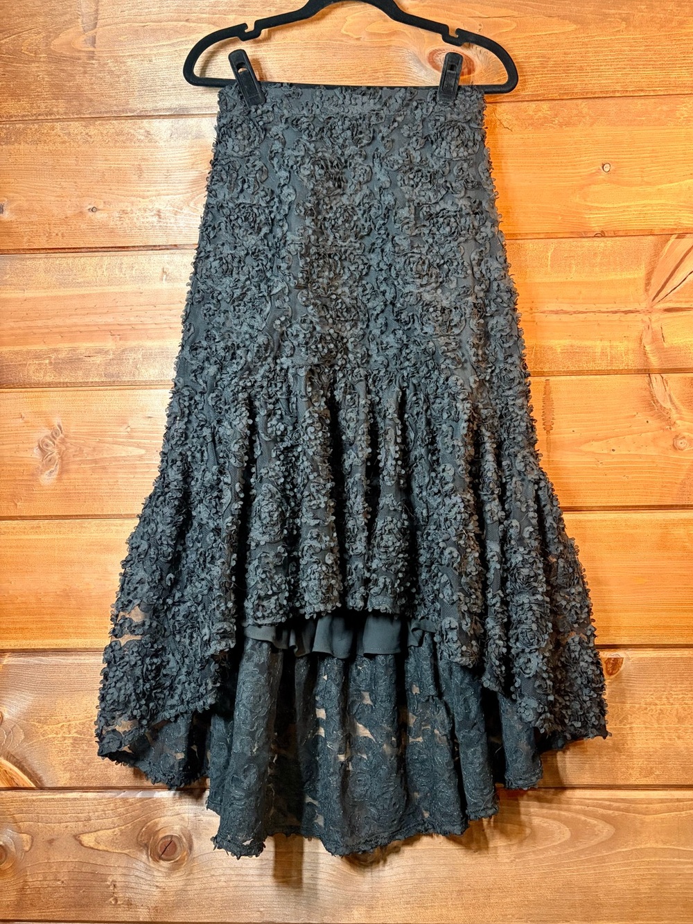 Zara Black Textured High-Low Skirt Size XS 💕🖤